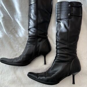 Moto-Detailed Black Leather Boots